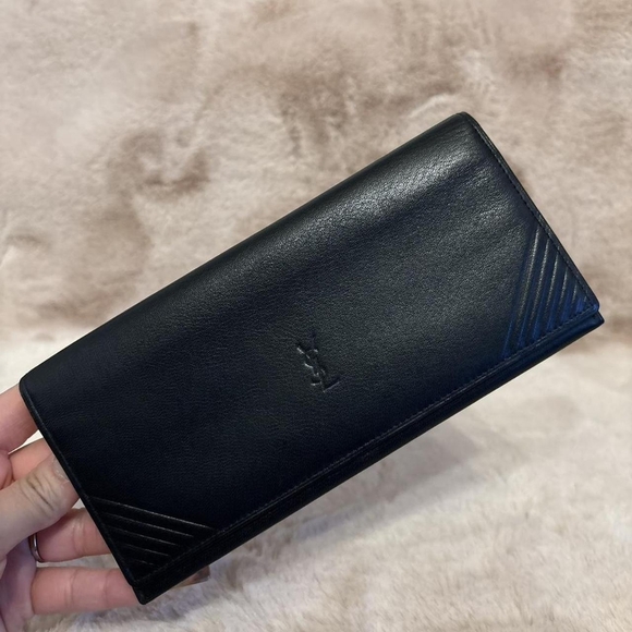 Yves Saint Laurent Accessories - YSL Black Leather Wallet